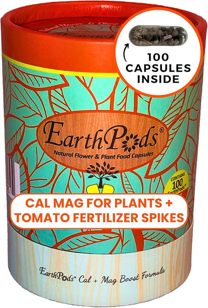 100 EarthPods - Bio Organic Tomato Fertilizer Spikes - Cal Mag for Plants - Pepper Plant Food - Premium Formula - Hand Made in USA