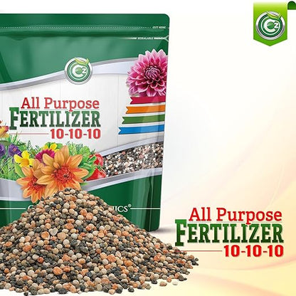 10-10-10 All Purpose Fertilizer - Made in USA - Micronutrients Plant Food for Indoor/Outdoor Plants, Flower Gardens, Fruit & Vegetable Gardens, Trees & Lawns! (All Purpose Fertilizer 4LB)
