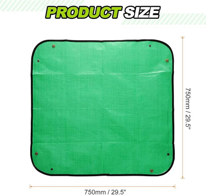 HARFINGTON 2pcs Repotting Mat 29.5" x 29.5" PE Cloth Waterproof Plant Repotting Mat Foldable Portable Gardening Potting Tray with Metal Buckle for Indoor Plant Change Soil Watering, Green