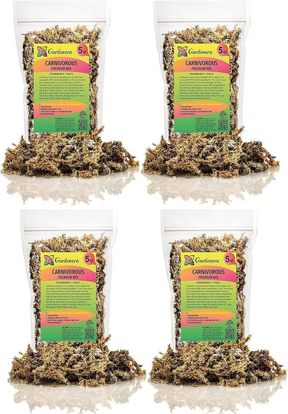 Gardenera Sphagnum Moss Potting Mix for Carnivorous Plants, Moss and Perlite Blend for Potting Venus Fly Traps, Sarracenia, Pitcher Plants - Sphagnum Moss & Perlite - Made in USA - 20 Quart