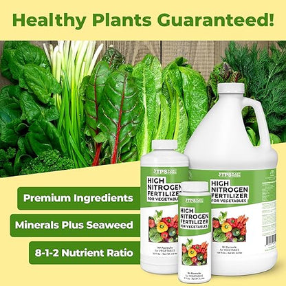 High Nitrogen Fertilizer for Vegetables, Supports Healthy Growth and High Yields, TPS Plant Foods, 1 Gallon (128oz)