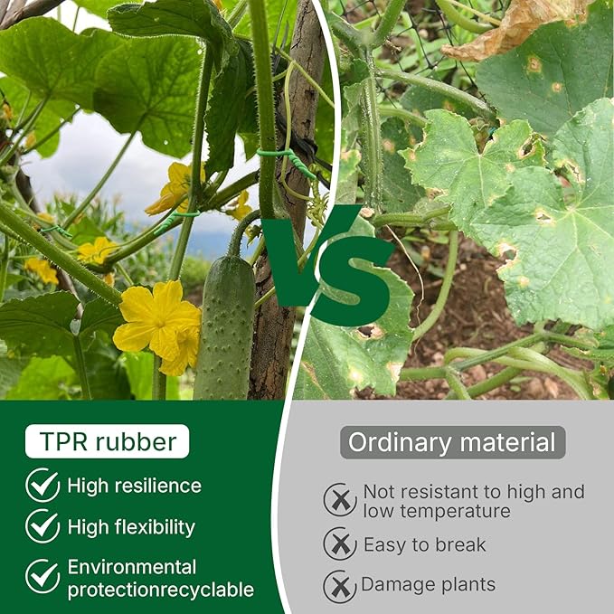 100FT Soft Plant Ties, 2.5mm Heavy Duty Rubber Coated Garden Twist Tie Wire with Metal Core, Reusable Damage-Free Support for Tomatoes, Climbing Plants, Vegetables & Vines