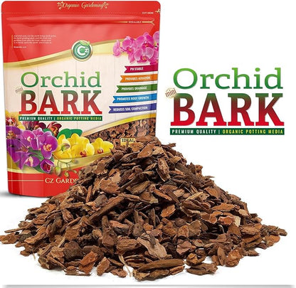 Orchid Potting Bark - Made in USA Premium Garden Soil Amendment Mix for Proper Root Development of Phalaenopsis, Cattleyas, Indoor/Outdoor Plants, Reptile Terrarium Bedding & More! (Mini Fir Bark)