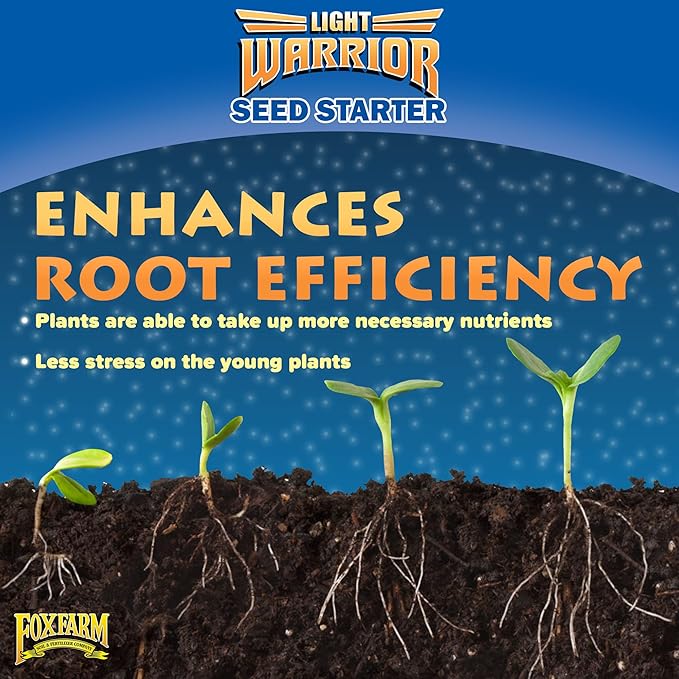FoxFarm Light Warrior Seed Starter Growing Medium, 1cu ft (Pack of 4) - Beneficial for Seed Germination and Root Development, Indoor/Outdoor Cultivation - Ideal Nutrition for Plant Seedlings