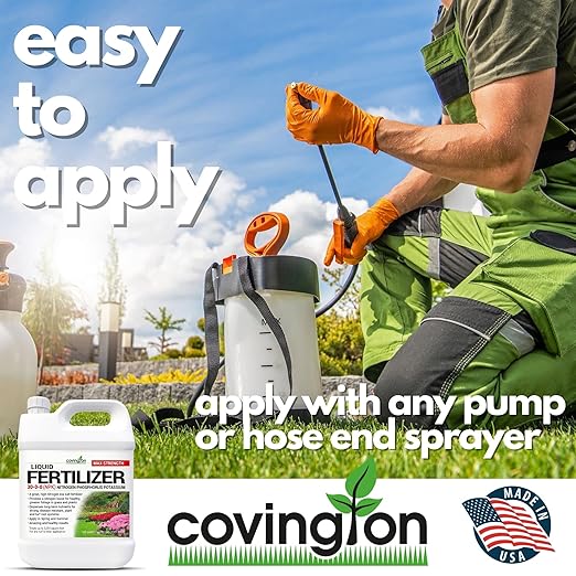 Covington 30-0-0 NPK Liquid Fertilizer (32oz) – High Nitrogen Low Salt Lawn Fertilizer Concentrate – All Purpose Liquid Formula for Lawns, Plants, Vegetable Gardens, for Any Turf & foliar Application