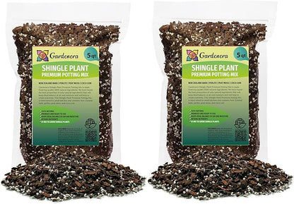 GARDENERA Shingle Plant Planting Mix - Promotes Steady Growth and Healthy Leaves - 10 Quart (2 Bags of 5 Quart)