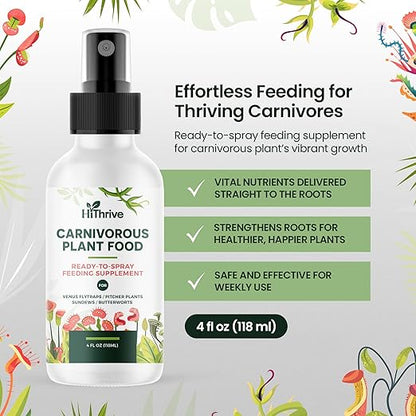 4oz Carnivorous Plant Food Spray & Venus Fly Trap Food - Up to 600 Sprays, Tropical Plant Fertilizer for Carnivorous Plants, Premium Liquid Fertilizer & Feeding Supplement for Consistent Growth