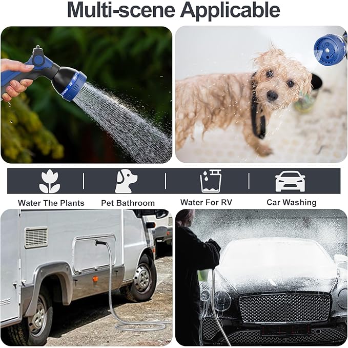 SPECILITE 1/2" 304 Stainless Steel Garden Hose, 75FT Water Pipe with Heavy Duty Metal Nozzle for Yard, Outdoor, Lawn - Flexible, Never Kink & Tangle, Puncture Resistant