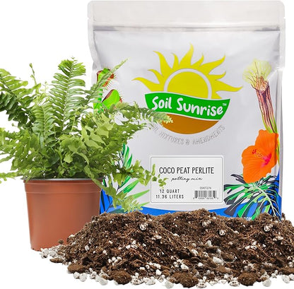 Soil Sunrise Coco Peat Perlite Potting Mix (12 Quarts) Loose Coconut Coir and Perlite