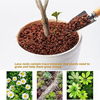 14lb Red Lava Rock for Plant, Horticultural Volcanic Rock Soil for Decorative Landscaping Bonsai, Cacti, Succulents Plants Top Dressing for Release Excess Water