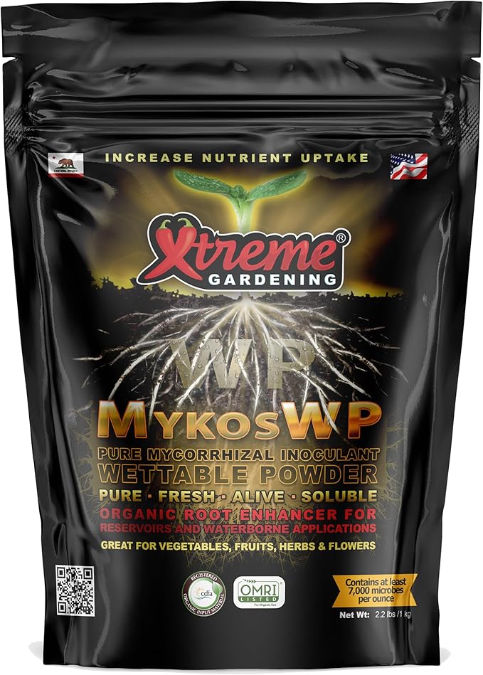 Mykos WP Mycorrhizae Powder 2.2 lb – Organic Mycorrhizae for Plants – Mycorrhizal Fungi Root Stimulator for Plants – Ideal for Seedlings, Transplants, Bare-Root Trees & Hydroponics