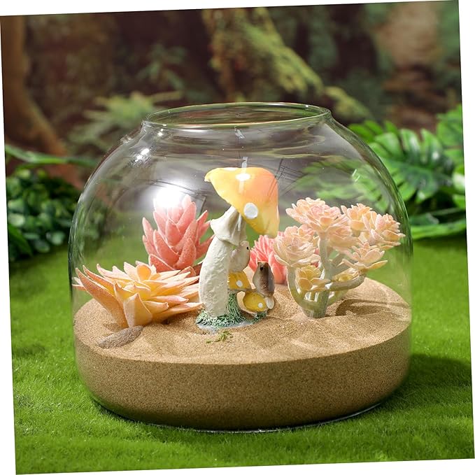Cork Glass Bottle Containers with Lids Airtight Cookie Glass Succulent Plant Terrarium Jars Round Fish Bowl Vase Bowl with Cork for Craft
