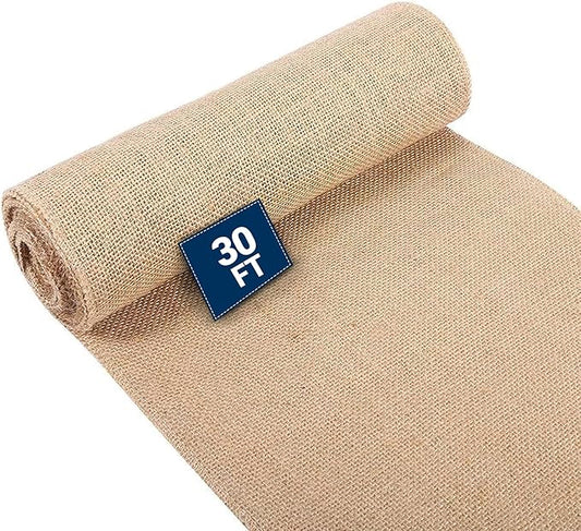 Natural Burlap Fabric Roll - Garden Plant Cover, Jute Material, 40" x30ft, for Rustic Decor, Gardening, Weed Barrier, Plant Wrapping (5 x 5 Weave)