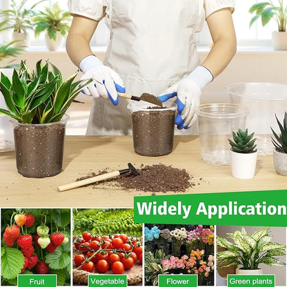 8 Inch Large Clear Nursery Pots with Drainage, 10 Pack Plastic Pots for Plants, Ideal Seedling Pots and Plant Pots for Vegetables, Orchids, Aloe, Indoor Outdoor Use (8 inch-10 Pack)