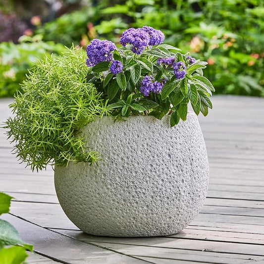 Moon Shaped Resin Planter Pot, Unique Celestial Garden Planter, Indoor/Outdoor Plant Pot for Flowers, Succulents, Patio & Yard Decor
