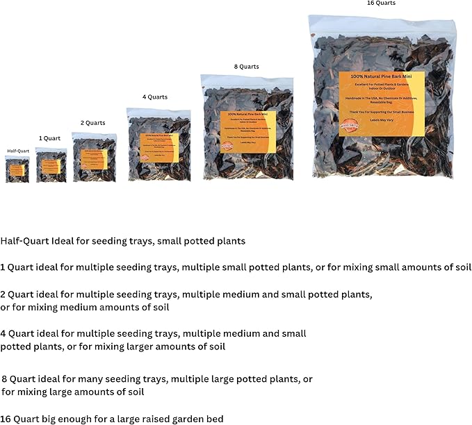 Premium Mini Orchid Bark for Plants, Wood Chips for Gardens, Orchid Bark Mulch, Ideal Orchid Bark for Potting Mix, A Beautiful Natural Brown Mulch 2 Quarts