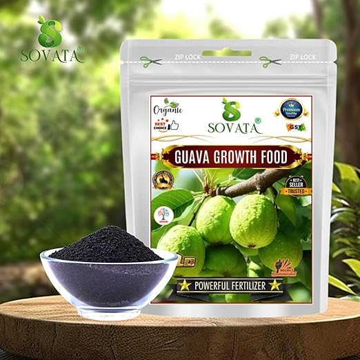 Sovata® Guava Growth Food, Powerful Organic Fertilizer for Fast Growth and Heavy Fruiting of Guava Plants. (200 gm)