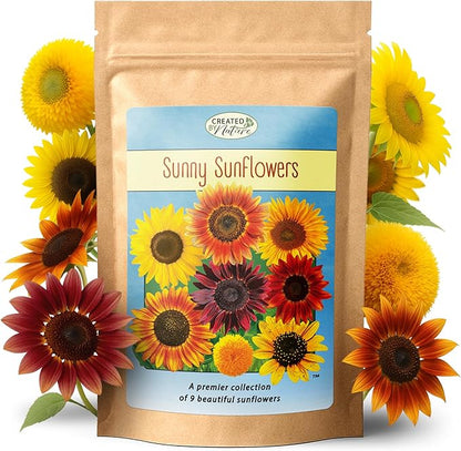 Created By Nature Sunflower Seeds to Plant, 9-Variety Sunflower Seed Mix, 1,000 Seeds