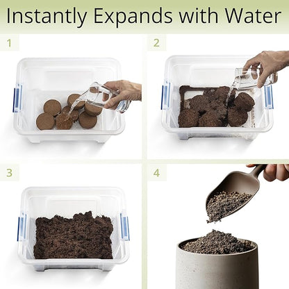 Coconut Coir Potting Soil for Indoor Plants - Expands to 5 Quart (11 lb) | Bonsai Soil Discs Perfect for General Houseplants, Herbs, and Bonsai Trees - Expands with Water