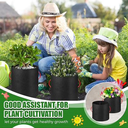 Nuenen 8 Pack Plant Grow Bags Bulk Breathable Nonwoven Fabric Pot with Handles Heavy Duty Nursery Vegetable Pots with Gloves for Garden Vegetables Potato Plants Flower Growing Planting (75 Gallon)