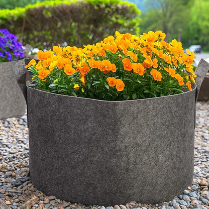 Delxo 12-Pack 15 Gallon Heavy Duty Aeration Fabric Pots Thickened Nonwoven Plant Grow Bags Grey