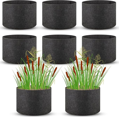 Yinder 8 Pack 12 x 8 Inch Pond Plant Pots Lily Plant Pot Garden Aquatic Plant Pots for Pond 5 Gallon Grow Bags Black Fabric Pots Floating Plant Containers for Lily Planting Aquatic Plants