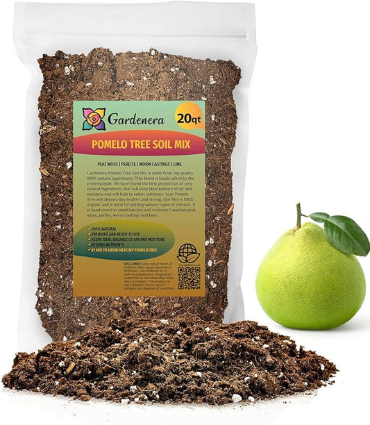 Gardenera's Premium Pomelo Tree Soil Mix - Quick Drain Potting Soil for Growing and Repotting Citrus Maxima - 20 Quart