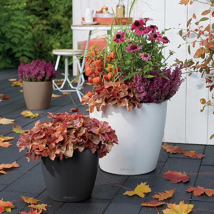 Classico Color 28 Slate, Self-Watering Round Planter, D11 H10.2 in