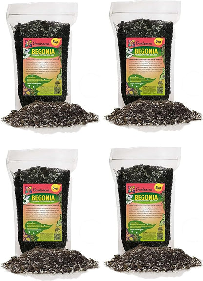 Gardenera Begonia Plant Potting Mix - Elevate Your Space with a Premium Blend for Captivating Flower Beauty - 20 Quart