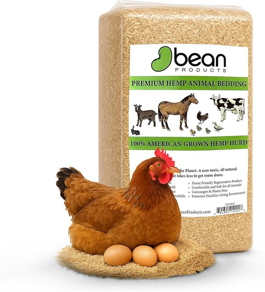 Hemp Animal Bedding 1 Lb = 5.1 Liters of Natural Ground Hurds - Super Absorbent- DUST Free- for Your Horse, Chicken, Rabbit, Reptile, Hamster, Cage Coop or CAT Litter - USA Grown - Carbon Negative