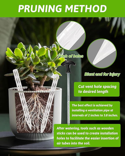 Plant Aeration Tubes for Pots -Root Rot Prevention,Prevent Overwatering for Healthy Roots. Plant Accessories,8.2 Inch Length Suitable for All Types of Flower pots （15+1）