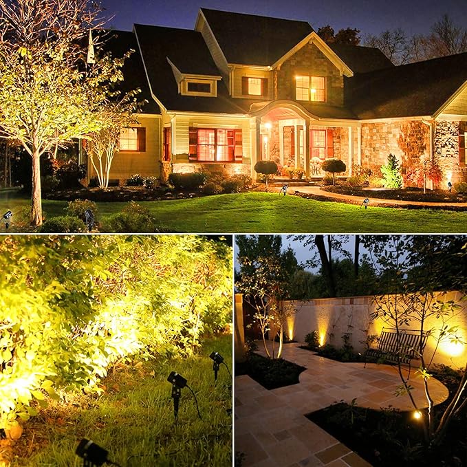 Outdoor LED Landscape Lighting 3W 12V Low Voltage Landscape Lights, 2700K 1800LM Landscape Lights with Transformer IP65 Waterproof, Landscape Spotlights for Garden Yard Lawn Decorative(6 Pack)