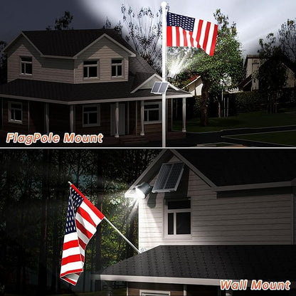 Ofuray Solar Flag Pole Light - Upgrade Big Solar Light for Outdoor Flagpole, Dusk to Dawn with Remote Control, Fits 0.5"-4'' Diameter