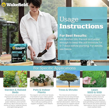 Wakefield Biochar Soil Conditioner for Plants and Lawns One Cubic Foot Bag