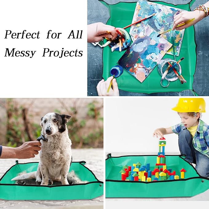 Azureblue 2 Pieces Pottng Mat Set, 26.8inch Plant Repotting Mat+30inch Potting Soil Mat for Indoor House Plants Repotting