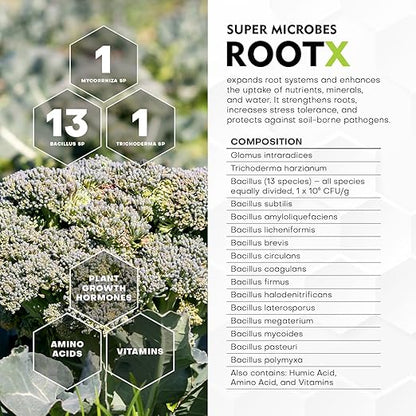 RootX – Premium Mycorrhizae Rooting Powder | Enhance Root Growth & Nutrient Uptake | Mycorrhizal Fungi & Trichoderma | Organic Soil Booster for Stronger Plant Roots