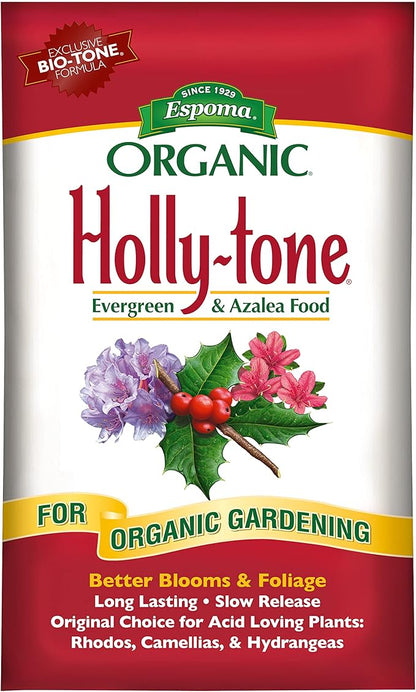 Espoma Organic Holly-Tone 4-3-4 Natural & Organic Evergreen & Azalea Plant Food; 36 lb. Bag; The Original & Best Fertilizer for All Acid Loving Plants Including Rhododendrons & Hydrangeas.
