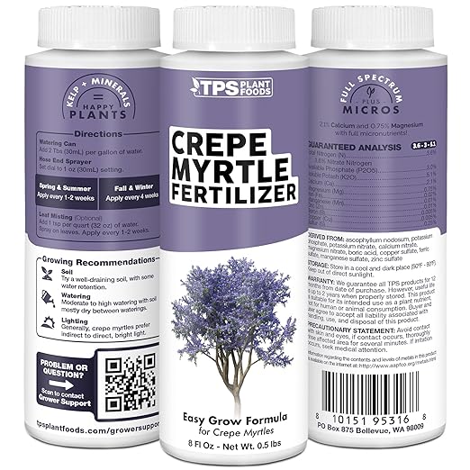 Crepe Myrtle Fertilizer, Complete Liquid Crepe Myrtle Tree Plant Food, 8 oz (250mL)