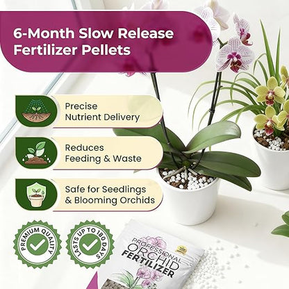 Leaves and Soul Orchid Fertilizer Pellets |13-11-11 Slow Release Pellets for Seedlings and Mature Plants | Multi-Purpose Blend & Gardening Supplies, No Fillers | 5.2 oz Resealable Packaging