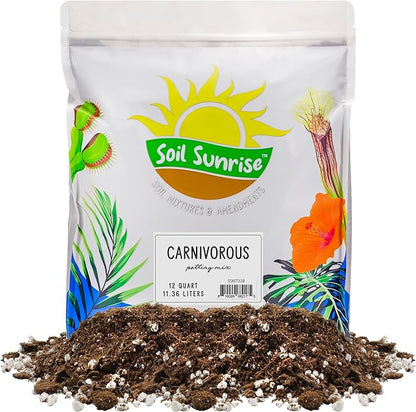 Soil Sunrise Carnivorous Plant Potting Soil Mix (12 Quarts) Custom Blend for Venus Fly Traps, Sundews, and Pitcher Plants