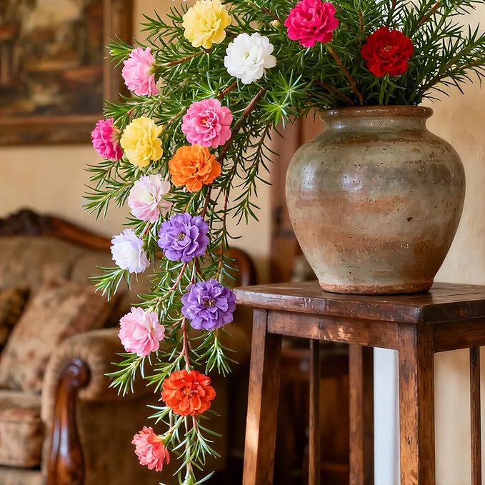 20,000+ Moss Rose Seeds (Portulaca Grandiflora) - Mixed Color Perennial Ground Cover, Non-GMO, Heirloom, Vibrant Blooms for Garden Beds, Outdoor Planting & Garden Beautification