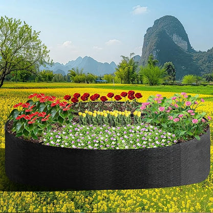 Fabric Raised Garden Bed, Plant Grow Bags, 3x3x1 Ft Large Round Raised Planter Garden Bed for Growing Vegetables Potatoes Flowers Planting Container for Outdoor Gardening (7 Grid, 3.3*3.3*1 ft)