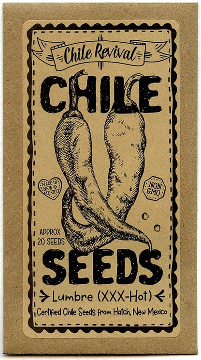 Hatch Chile Seeds from Chile Revival - Bring The Heat 3 Pack - 20 Seeds of Each 60 Total - Ms Junie (Hot), Rattlesnake (XXX-Hot), Lumbre (XXX-Hot)