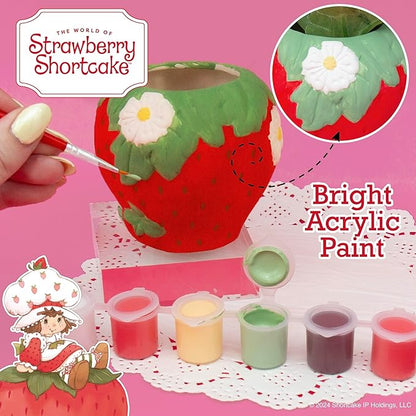 Horizon Group USA Paint Your Own Figurine Kit, DIY Art Project for Kids, Strawberry Shortcake Planter