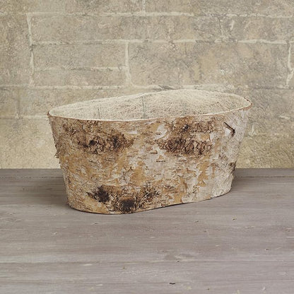 Napco Imports Indoor Outdoor Plant Succulent Herb Flower Pot 6 x 14 Inch Wood Oval Birch