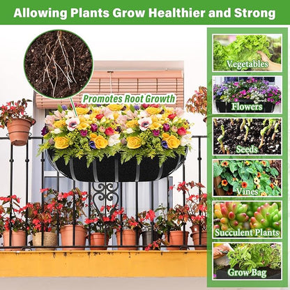 Riare 6 Pack 30 Inch Black Felt Window Box Liners- Fabric Trough Planter Basket Liners Replacement, Non-Woven Hanging Plant Liner for Wall Hanging Basket, Garden Fence Railing (Avoid Bird Nesting)