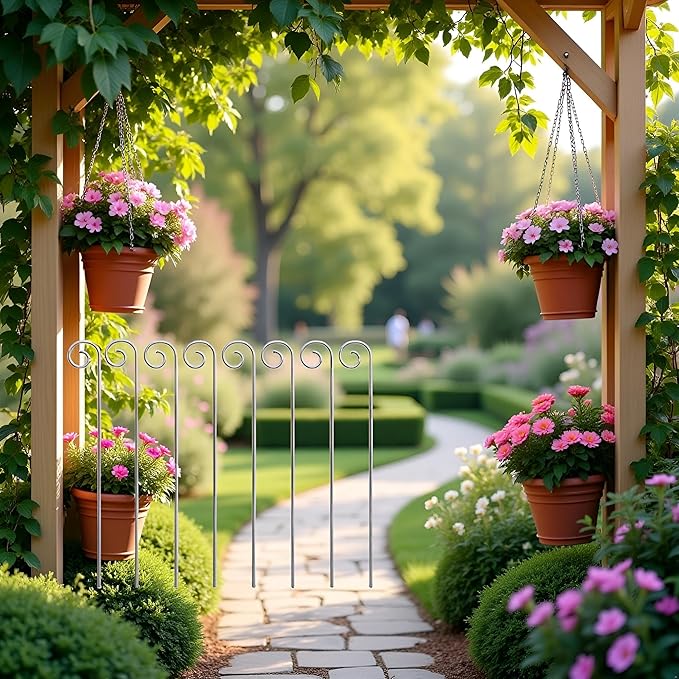 20 Pcs Silver 20cm Plant Label Hooks Garden Markers Stake Holder Plant Label Hanger Plant Sign Stake Rustproof Deformed Garden Plant Sign Hooks Hanging Rods for Flower Planter