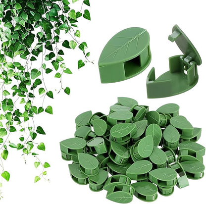 Plant Climbing Wall Fixture Clips, 2026 New Plant Clips for Climbing Plants, Green Leaf Shaped Self-Adhesive Plant Wall Clips for Vine Support Traction and Cable Organization (40, Green)