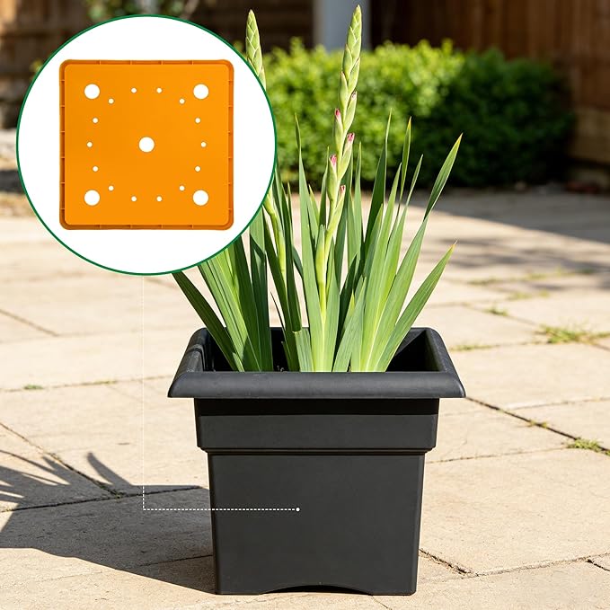 13" Square Planter Insert, Reusable Large Plant Pots Insert with Liner and Drainage Holes, Plastic Pot Fillers for Indoor and Outdoor Plants Containers (16''-19'')