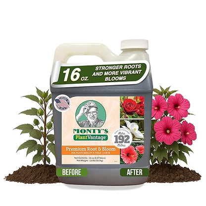 PlantVantage Root & Bloom Liquid Fertilizer - Concentrated Liquid Plant Fertilizer for Strong Roots & Bigger Blooms, Plant Food for Trees, Flowers & Vegetables, Soil or Foliar Application, 16 oz